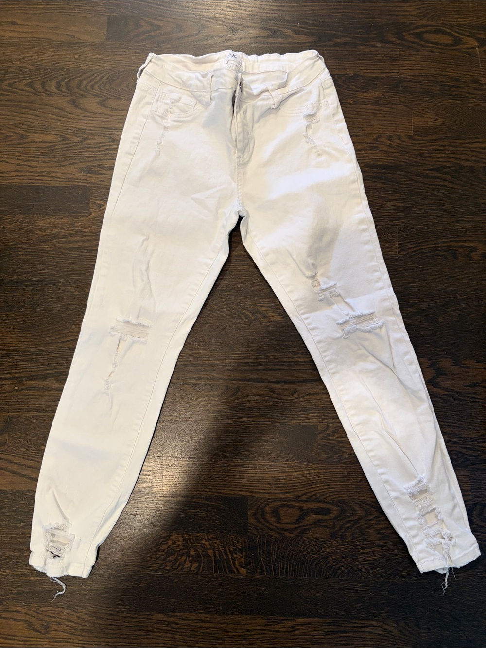 Cello White Distressed Skinny Jeans